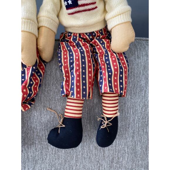 Raggedy Ann & Andy Shelf Sitting Raggedy Dolls - Patriotic Clothes 19" tall - Picture 8 of 12